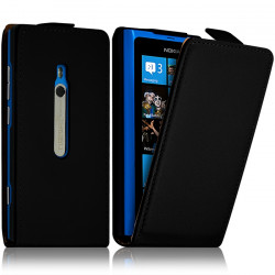 Housse Coque Etui rabattable pour Nokia Lumia 800 Couleur Noir