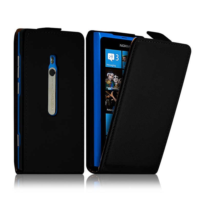 Housse Coque Etui rabattable pour Nokia Lumia 800 Couleur Noir