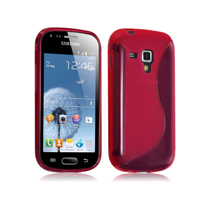 Housse étui coque gel vague pour Samsung Galaxy Trend couleur Rouge