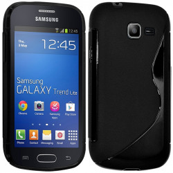Housse Coque Etui S-Line Couleur Noir pour Samsung Galaxy Trend Lite + Film de Protection