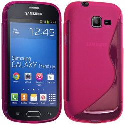 Housse Coque Etui S-Line Couleur Rose Fushia pour Samsung Galaxy Trend Lite + Film de Protection