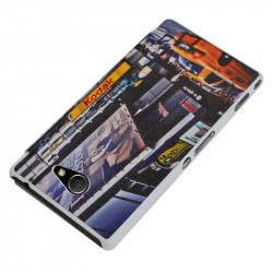 Housse Etui à rabat latéral et porte-carte pour Sony Xperia M2 avec Motif KJ26B + Film de Protection