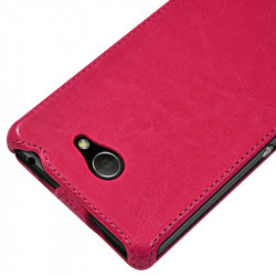 Housse Etui Coque Rigide à Clapet pour Sony Xperia M2 Couleur Rose Fushia + Film de Protection