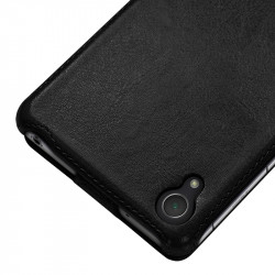 Housse Etui Coque Rigide à Clapet pour Sony Xperia Z2 Couleur Noir + Film de Protection