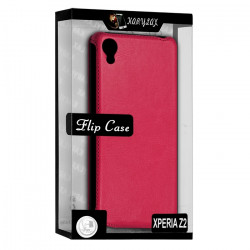Housse Etui Coque Rigide à Clapet pour Sony Xperia Z2 Couleur Rose Fushia + Film de Protection
