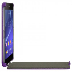 Housse Etui Coque Rigide à Clapet pour Sony Xperia Z2 Couleur Violet + Film de Protection
