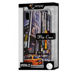 Coque Housse Etui à rabat latéral et porte-carte pour Sony Xperia Z2 avec motif KJ26B + Film de Protection