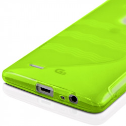 Coque S-Line Couleur Vert Translucide pour LG G3 + Film  de Protection
