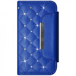 Housse Coque Etui Portefeuille Style Diamant Universel M couleur bleu clair pour Samsung Galaxy S5 G900F