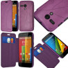 Coque Housse Etui à rabat latéral et porte-carte pour Motorola Moto G couleur violet + Film de Protection