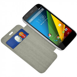 Coque Housse Etui à rabat latéral et porte-carte pour Motorola Moto G couleur + Film de Protection