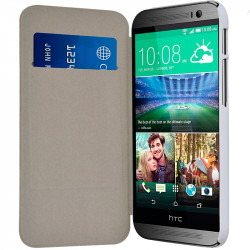 Coque Housse Etui à rabat latéral et porte-carte pour HTC One M8 avec motif HF01 + Film de Protection