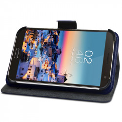 Housse Etui Suppport Universel L Couleur Bleu pour Acer Liquid E700