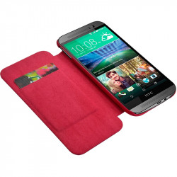 Etui Porte Carte pour HTC One M8 Couleur Rose Fushia + Film de Protection