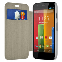 Etui à rabat porte-carte pour Motorola Moto G avec motif HF01 + Film de Protection