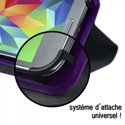 Housse Etui Suppport Universel L Couleur Violet pour Samsung Galaxy S6 Edge