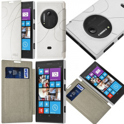 Coque Housse Etui à rabat latéral et porte-carte pour Nokia Lumia 1020 couleur + Film de Protection