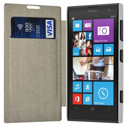 Coque Housse Etui à rabat latéral et porte-carte pour Nokia Lumia 1020 couleur + Film de Protection