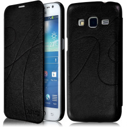 Etui à rabat porte-carte pour Samsung Galaxy Express 2 couleur Noir + Film de Protection