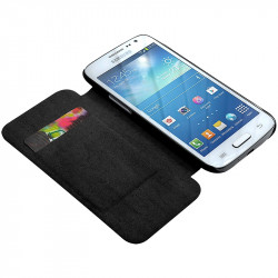 Coque Housse Etui à rabat latéral et porte-carte pour Samsung Galaxy Express 2 couleur Noir + Film de Protection