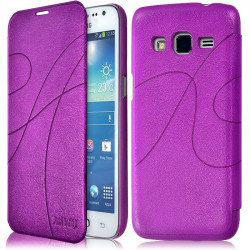 Etui à rabat latéral et porte-carte Violet pour Samsung Galaxy Express 2 + Film de Protection