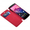 Coque Housse Etui à rabat latéral et porte-carte pour LG Google Nexus 5 couleur Rose Fushia + Film de Protection