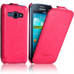 Housse Etui Coque Rigide à Clapet pour Samsung Galaxy Core couleur Rose Fushia + Film de Protection 