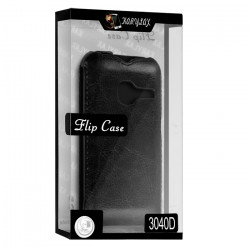 Housse Etui Coque Rigide à Clapet pour Alcatel One Touch Tribe 3040D couleur Noir + Film de Protection 