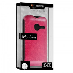 Housse Etui Coque Rigide à Clapet pour Alcatel 3040D couleur Rose Fushia + Film de Protection 