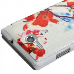Coque Housse Etui à rabat latéral et porte-carte pour Sony Xperia SP avec motif KJ12 + Film de Protection