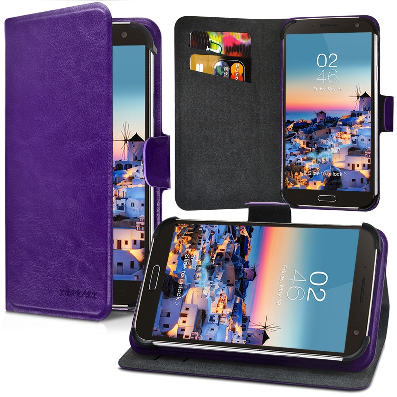 Housse Etui Suppport Universel L Couleur Violet pour Samsung Galaxy Grand Prime