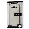 Etui Porte-Carte blanc pour Samsung Galaxy Grand 2 (G7105) + Film de Protection