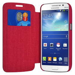 Etui Porte-Carte Rose Fushia pour Samsung Galaxy Grand 2 (G7105) + Film de Protection