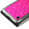 Housse Etui Coque rigide style Diamant couleur Rose Fushia pour Nokia Lumia 520 + Film de Protection