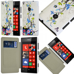 Coque Etui à rabat porte-carte pour Nokia Lumia 520 avec motif HF01 + Film de Protection