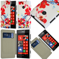 Coque Housse Etui à rabat latéral et porte-carte pour Nokia Lumia 520 avec motif KJ12 + Film de Protection