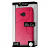 Etui à rabat latéral et porte-carte Rose Fushia pour HTC One M7 + Film de Protection
