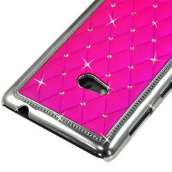 Housse Etui Coque rigide style Diamant couleur Rose Fushia pour Nokia Lumia 625 + Film de Protection