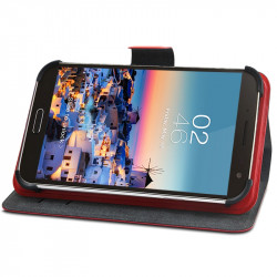 Housse Etui Suppport Universel S Couleur Rouge pour Wiko Kite 4G
