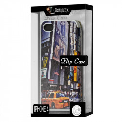 Coque Housse Etui à rabat latéral et porte-carte pour Apple iPhone 4 / 4S avec motif KJ26B + Film de Protection