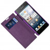 Etui à rabat latéral et porte-carte Couleur Violet pour Huawei Ascend G525 + Film de Protection