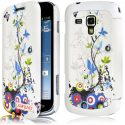 Coque Housse Etui à rabat latéral et porte-carte pour Samsung Galaxy Trend  avec motif HF01 + Film de Protection
