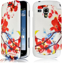 Coque Housse Etui à rabat latéral et porte-carte pour Samsung Galaxy Trend  avec motif KJ12 + Film de Protection