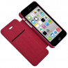 Coque Housse Etui à rabat latéral et porte-carte Couleur Rose Fushia pour Apple iPhone 5C + Film de Protection
