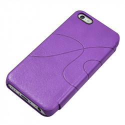 Etui à rabat latéral et porte-carte Couleur Violet pour Apple iPhone 5C + Film de Protection