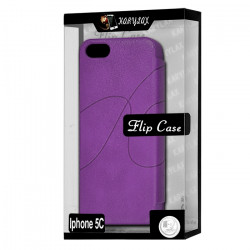 Coque Housse Etui à rabat latéral et porte-carte Couleur Violet pour Apple iPhone 5C + Film de Protection