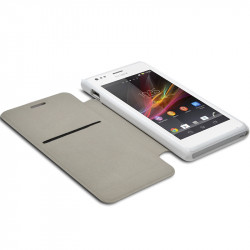 Coque Housse Etui à rabat latéral et porte-carte pour Sony Xperia M avec motif HF01 + Film de Protection