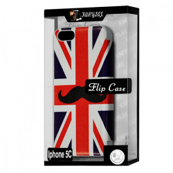 Coque Housse Etui à rabat latéral et porte-carte pour Apple iPhone 5C avec motif KJ22 + Film de Protection