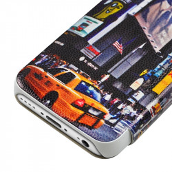 Coque Housse Etui à rabat latéral et porte-carte pour Apple iPhone 5C avec motif KJ26B + Film de Protection
