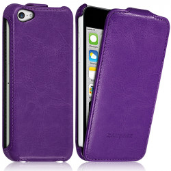 Housse Etui Coque Rigide à Clapet couleur Violet pour Apple iPhone 5c + Film de Protection 